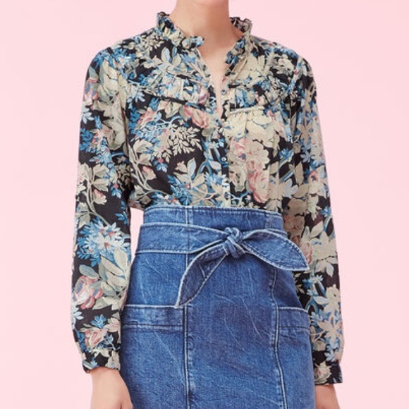 NWT Rebecca Taylor La Vie Fluer Foret Floral Top M - Picture 2 of 13